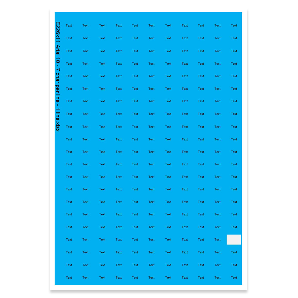 E226211 - 1 Zeile, Arial 10 max. 7 Zeichen