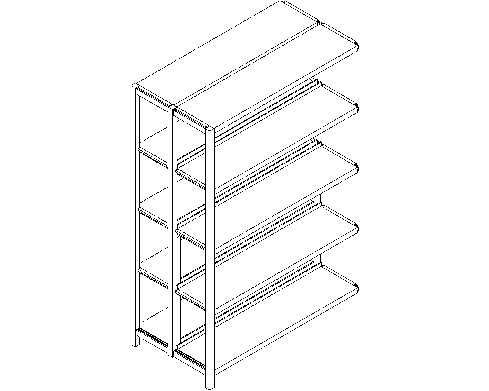 Uniflex add-on – double-sided – H1500 – D250 – W1000 – 3D.dwg