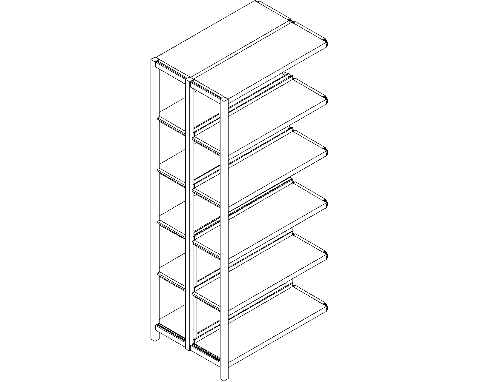 Uniflex add-on – double-sided – H1750 – D250 – W750 – 3D.dwg